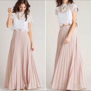Morning Lavender Simone Pleated Maxi Skirt